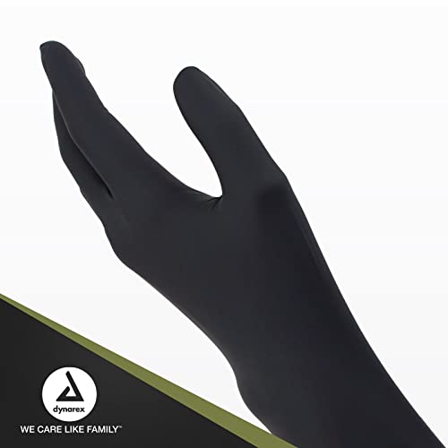 Dynarex Black Arrow Disposable Latex Exam Gloves, Powder-Free, For Healthcare, Law Enforcement, Tattoo, Salon or Spa, Black (100, Large)