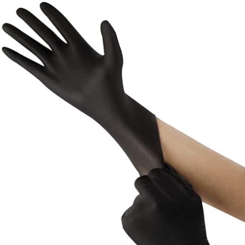 AGAG 100PC Nitrile Gloves Black 6mil Ultra Strong Cleaning Gloves, Latex Free Suitable For Household & Daily Use (Medium)