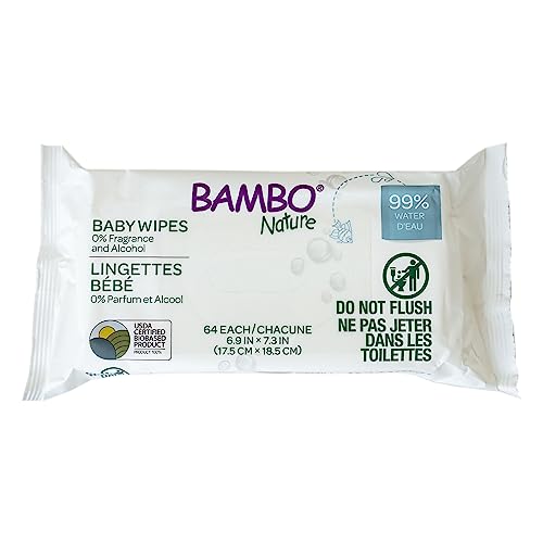 Bambo Nature USDA Certified Biobased Baby Wipes 64 Count