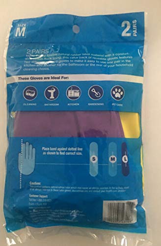 Mr. Clean Mr. Clean Medium Reusable Latex Gloves, 2 Color, 2 Piar, 2 Count