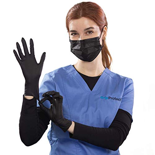 GripProtect® Precise Black Nitrile Exam Gloves | 4 Mil | Chemo-Rated | Food, Home, Hospital, Law Enforcement, Tattoo | (X-Large, 100)