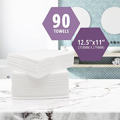 MED PRIDE Platinum Personal Care Towels [90 Pack]- Ultra Soft Dry Wipes- Disposable & Unscented for Baby Or Senior Care & Adults - Sanitary for Hand, Face, Body Or Incontinence- 12.5''x11''