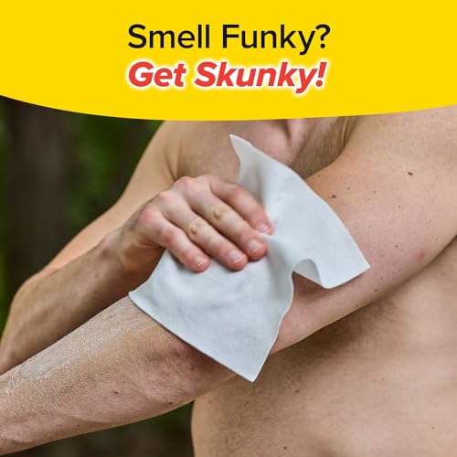 Skunky Disposable Rinse-Free Bathing Sponge Wipes, AS-SEEN-ON-TV, Cleans Without a Shower, Just Add Water, Lather, Scrub & Dry With No Sticky Residue, Gym, Elder Care, Kids & More, 2 Pack