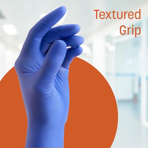 Caring Nitrile Exam Gloves (100ct), Powder Free and Not Made with Natural Rubber Latex, Gloves for Medical Use, Cleaning, Food Prep and More, Small