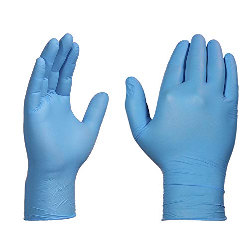 Ammex Blue Nitrile Disposable Exam Gloves, 3 Mil, Latex & Powder Free, Textured, X-Large, Box of 100