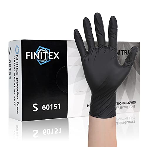 FINITEX - Black Nitrile Disposable Gloves, Exam Gloves, Powder-free, Latex-free, 3mil, 1000PCS (X-Large)