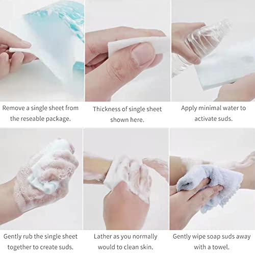 HYGIENJOY-Rinse Free Bath Sponges,-Gets Thicker Later,No Residue Shower Wipes for Adults,For the Elderly,For the Injured,For the Bedridden,Also For Campers,Sponges Bath Wipes(1 Pack)