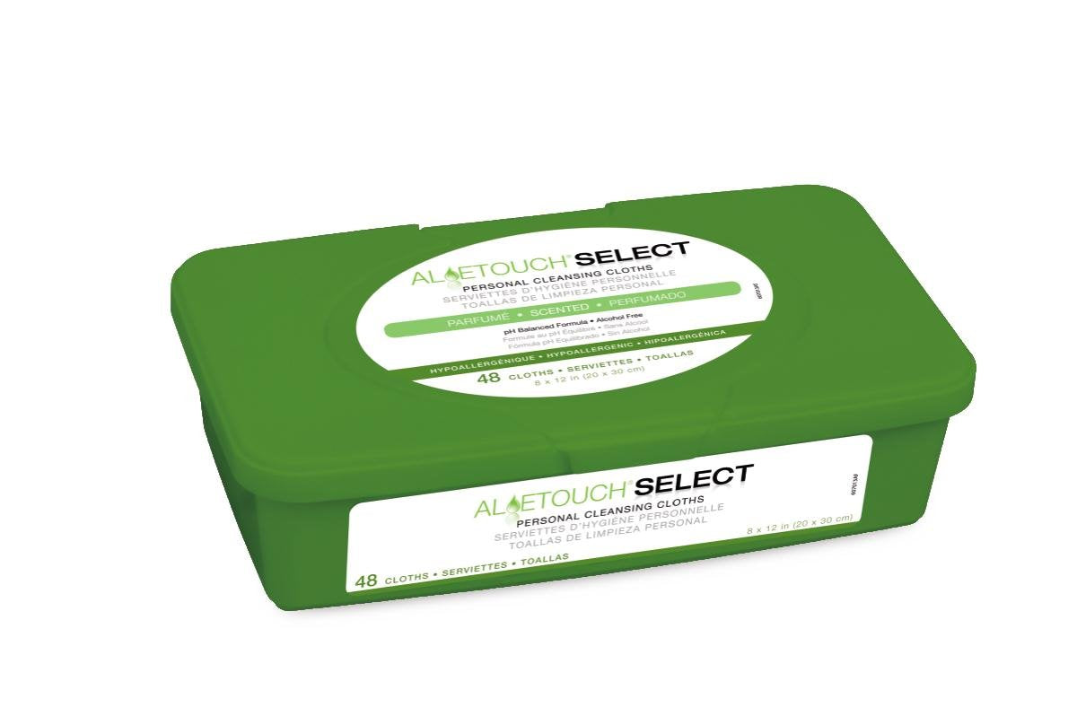 Medline AloeTouch Select Heavyweight Personal Cleansing Cloth Wipes, 576 Count, Scented, 8 x 12 inch Adult Large Incontinence Wipes