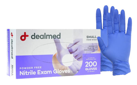 Dealmed Medical Exam Gloves – 200 Count Small Nitrile Gloves, Disposable Gloves, Non-Irritating Latex Free Gloves, Multi-Purpose Use Medical Gloves for a First Aid Kit and Medical Facilities