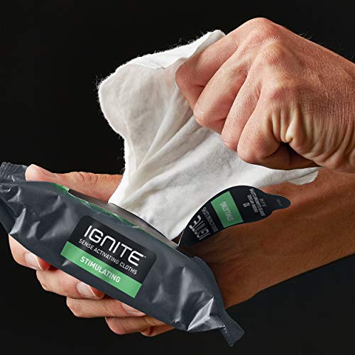 Medline Ignite Mens Body Wet Wipes, Extra Thick 8" x 8" Shower Wipes, Stimulating Scent, 10 Count