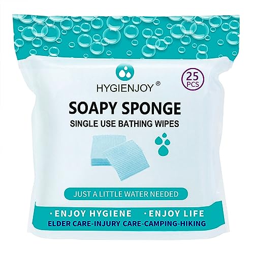 HYGIENJOY-Rinse Free Bath Sponges,-Gets Thicker Later,No Residue Shower Wipes for Adults,For the Elderly,For the Injured,For the Bedridden,Also For Campers,Sponges Bath Wipes(1 Pack)