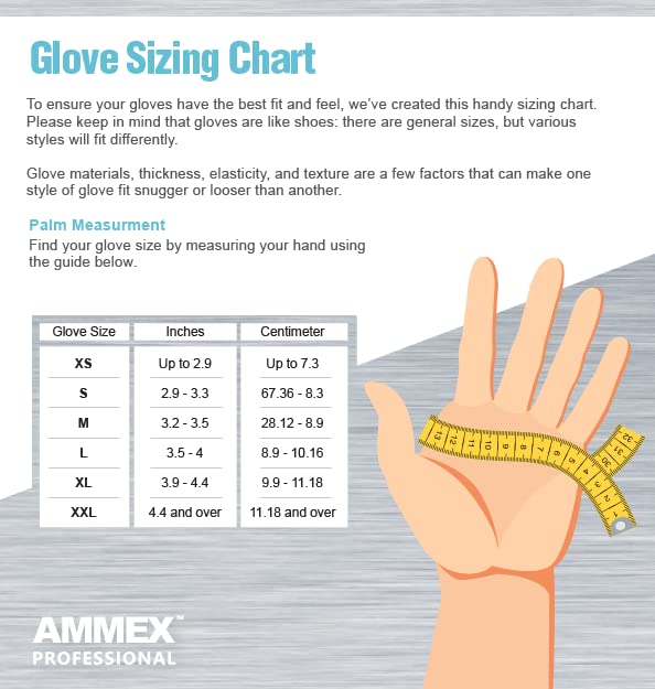 Ammex X-Large Latex-Free Vinyl Disposable Exam Gloves, 3 Mil, Smooth Finish, Food-Safe, Pack of 100