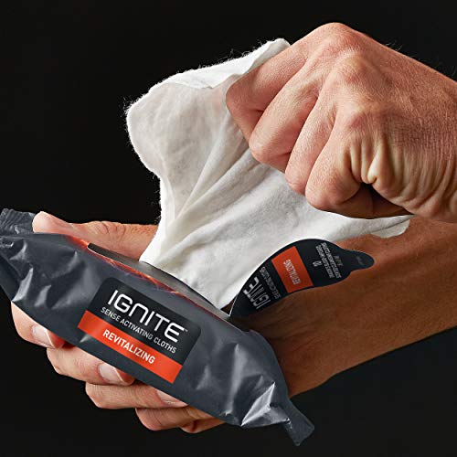 Medline Ignite Mens Body Wet Wipes, Extra Thick 8" x 8" Shower Wipes, Revitalizing Scent, 10 Count