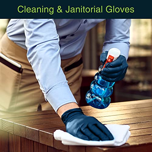 Gloves Disposable Latex Free Navy Nitrile Gloves Large, 50 Count - Powder Free Rubber Gloves - Medical Exam Surgical Gloves - Food Safe Cooking Gloves, 3 Mil Thick