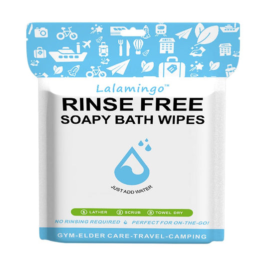 Disposable Rinse Free Bathing Wipes, Rinse Free Hand Wash Towel, All-in-1 Single Use Shower Wipes for Camping, Outdoor, Swimming, Gym & Sports 30x30cm (25/pack) (2 pack)