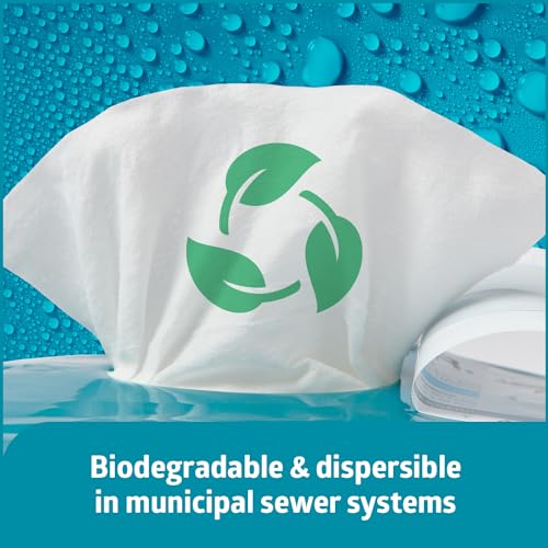 Medline ReadyFlush Large Adult-Sized 8x12 Personal Cleansing Cloths - Tub of 60 Flushable Wipes