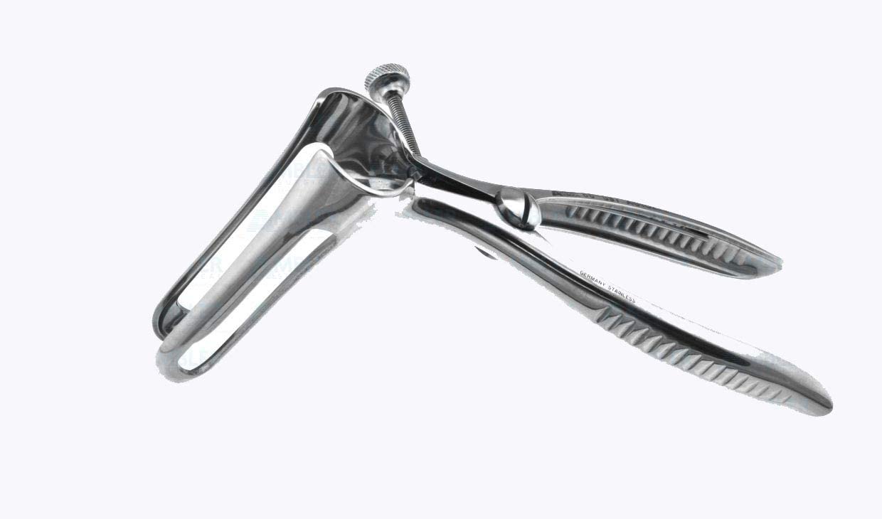 Natiqind Sims Rectal Speculum 6"" with Set Screw Blades 89mm Long x 16mm Wide at Chrome Plated Open, Nat-Si-002