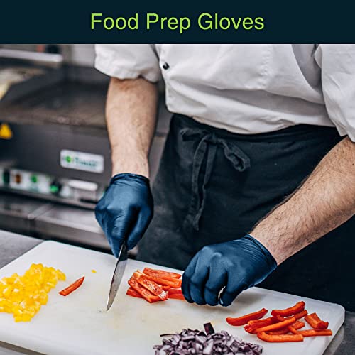 Gloves Disposable Latex Free Navy Nitrile Gloves Large, 50 Count - Powder Free Rubber Gloves - Medical Exam Surgical Gloves - Food Safe Cooking Gloves, 3 Mil Thick