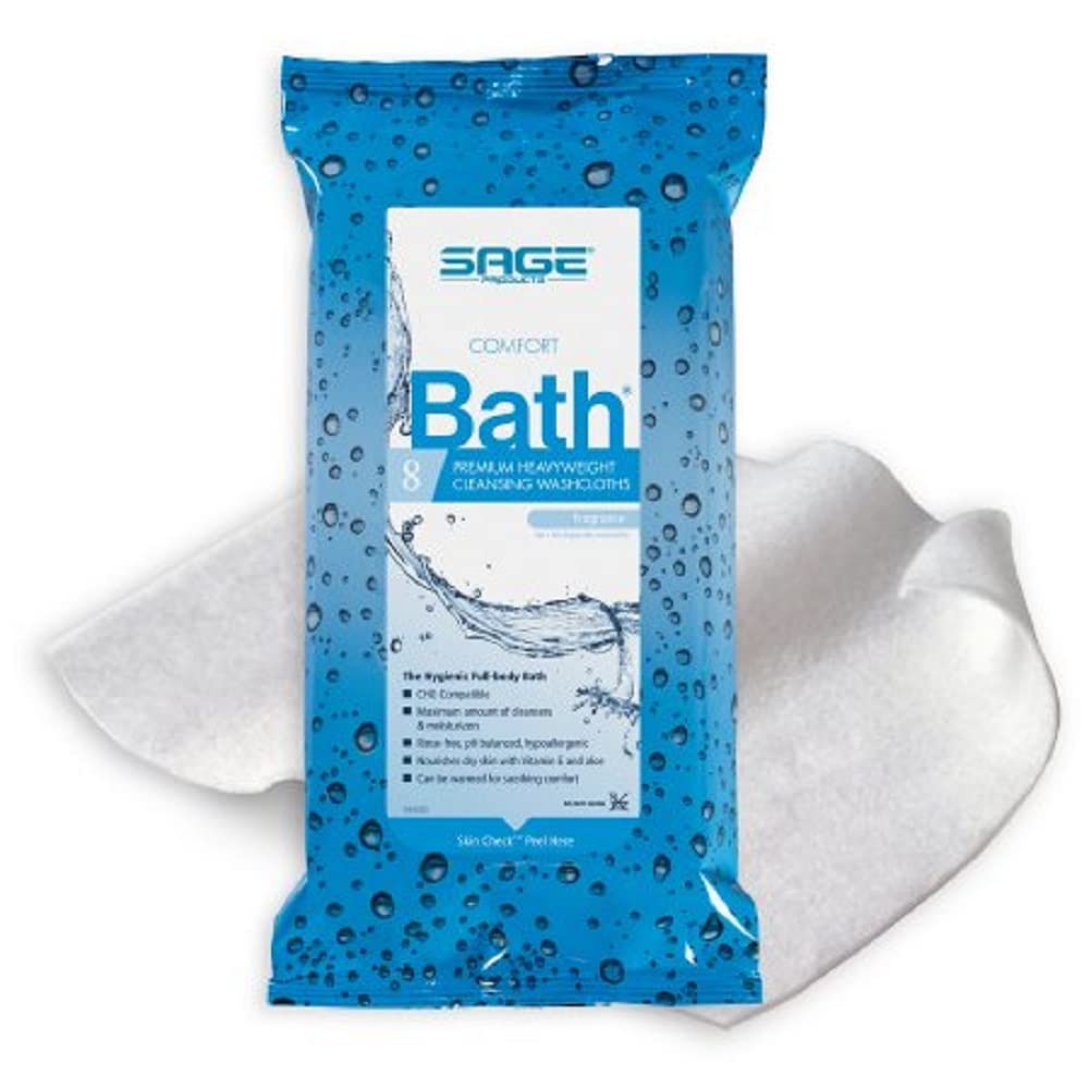 6 Packs New Comfort Bath Clean Scent Bath Wipes 8 X 8 Inch(8 Wipes per Pack)