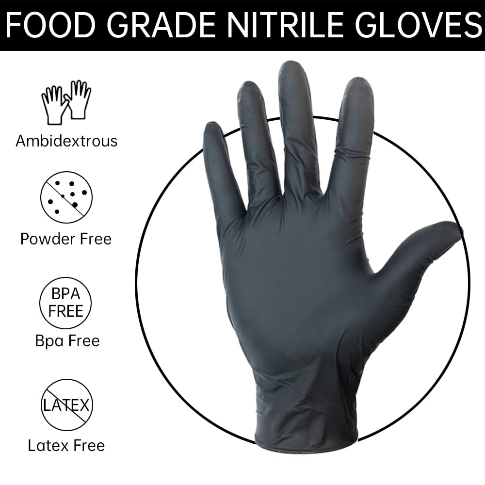 GLOKISS Disposable Nitrile Gloves Latex Free Rubber Cleaning Gloves 5 Mil,Food Safe Cooking Gloves Working Gloves (100, Medium)