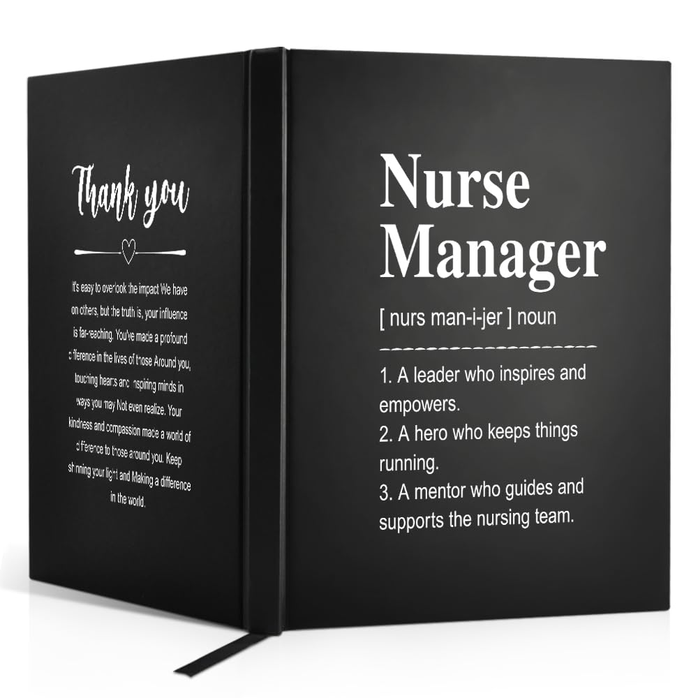 WUUCKOO Nurse Manager Definition 80 Sheets 160 Pages Blank Double-sided Hardcover Notebook, Thank You Appreciation Gift for Nurse Manager, Nurses Day Gift, Birthday Retirement Gifts for Nurse Manager