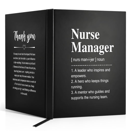 WUUCKOO Nurse Manager Definition 80 Sheets 160 Pages Blank Double-sided Hardcover Notebook, Thank You Appreciation Gift for Nurse Manager, Nurses Day Gift, Birthday Retirement Gifts for Nurse Manager