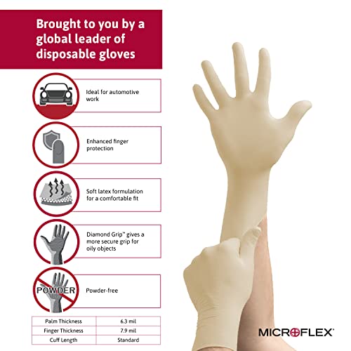 Microflex Diamond Grip MF-300 Latex Gloves M