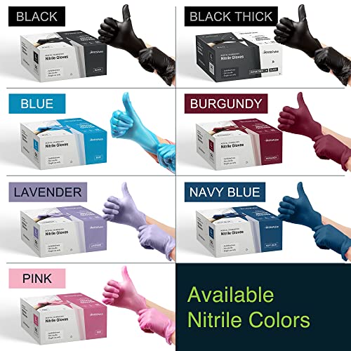 Gloves Disposable Latex Free Navy Nitrile Gloves Large, 50 Count - Powder Free Rubber Gloves - Medical Exam Surgical Gloves - Food Safe Cooking Gloves, 3 Mil Thick