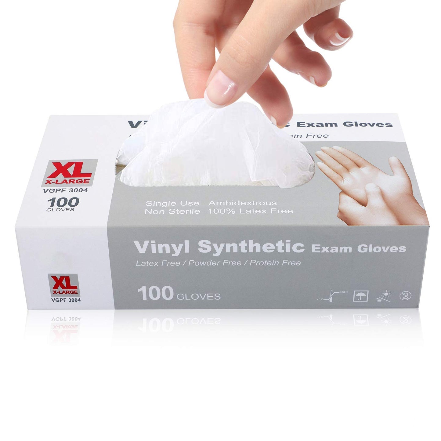 Oh! Trendy Disposable Medical Clear Vinyl Exam Gloves Industrial Gloves - Latex-Free & Powder-Free 100PCS - XLarge