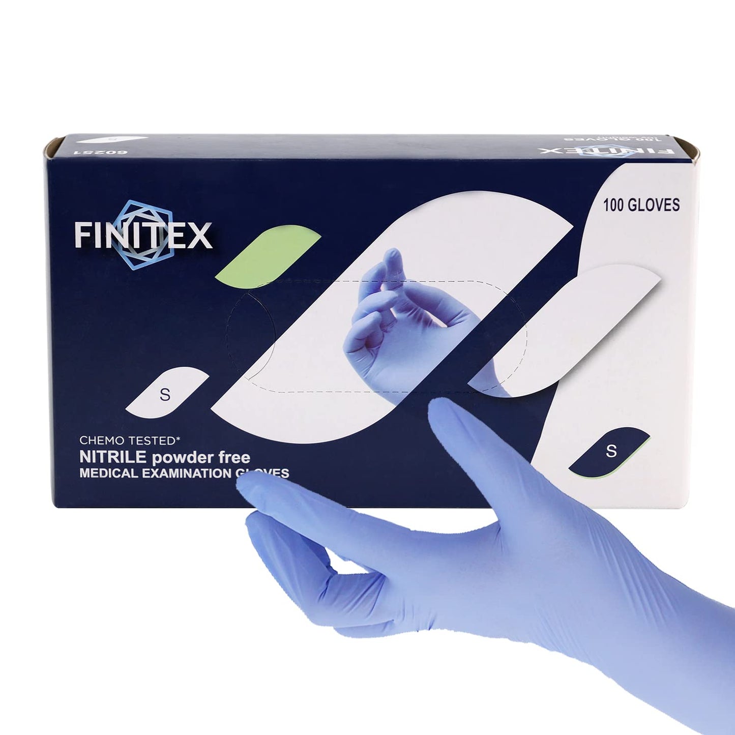 FINITEX Nitrile Disposable Gloves Medical Exam Gloves - 100 PCS Blue Latex-free Examination Chemo Food Gloves (Small)