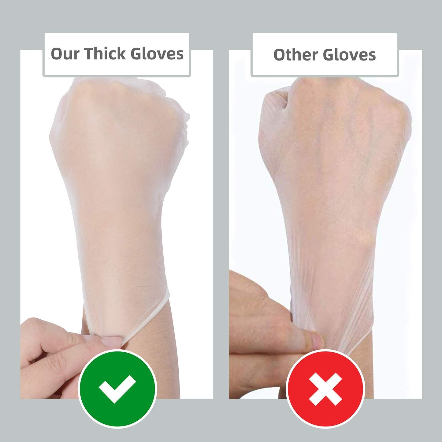 Oh! Trendy Disposable Medical Clear Vinyl Exam Gloves Industrial Gloves - Latex-Free & Powder-Free 100PCS - Medium