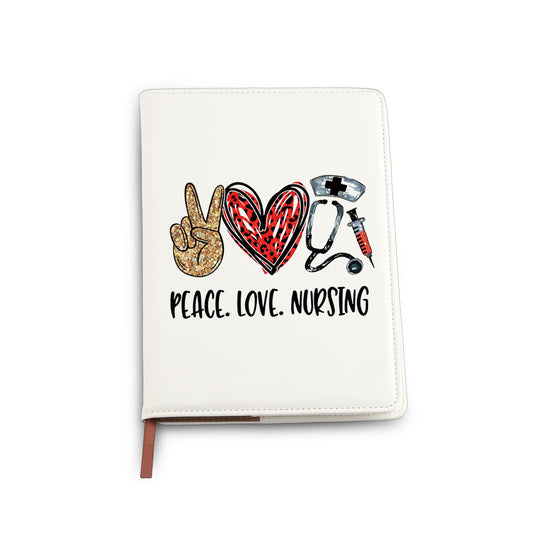 Nurse Journey Notebook Nurse Day Gift Peace Love Nursing Gifts Nurse Appreciation Gifts Nurse Graduations Leather Notebook (Peace Love Nursing Notebook)