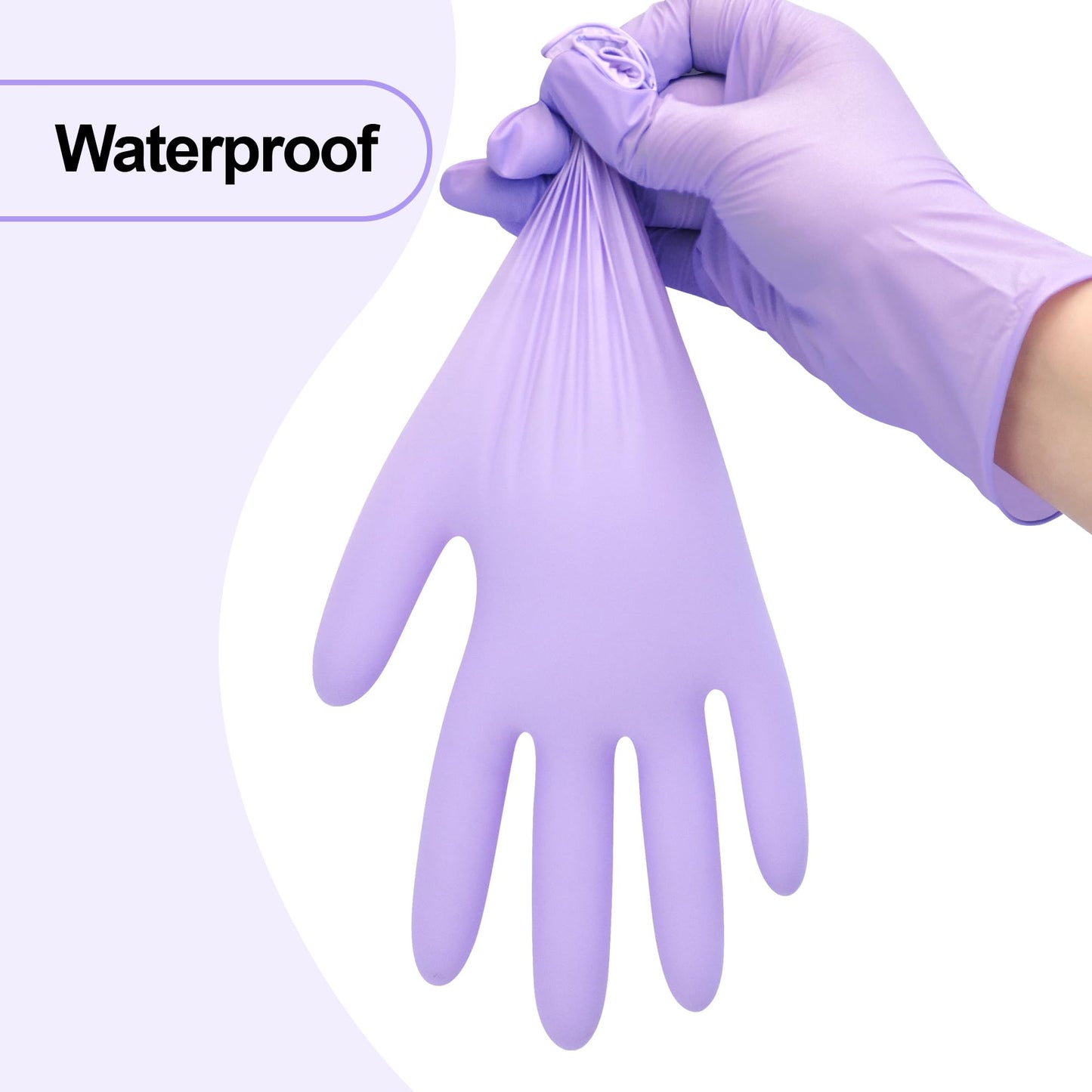 SwiftGrip Disposable Nitrile Exam Gloves, Meduim, 50ct Box, 3-mil, Lilac Gloves Disposable Latex Free, Powder Free Gloves for Cooking, Cleaning, Examination