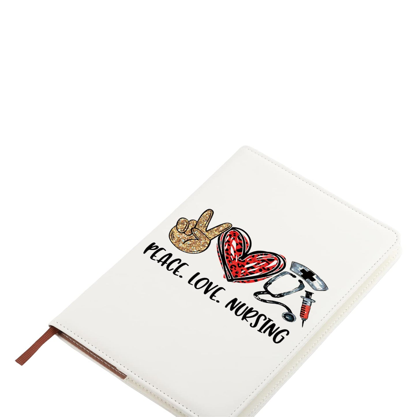 Nurse Journey Notebook Nurse Day Gift Peace Love Nursing Gifts Nurse Appreciation Gifts Nurse Graduations Leather Notebook (Peace Love Nursing Notebook)