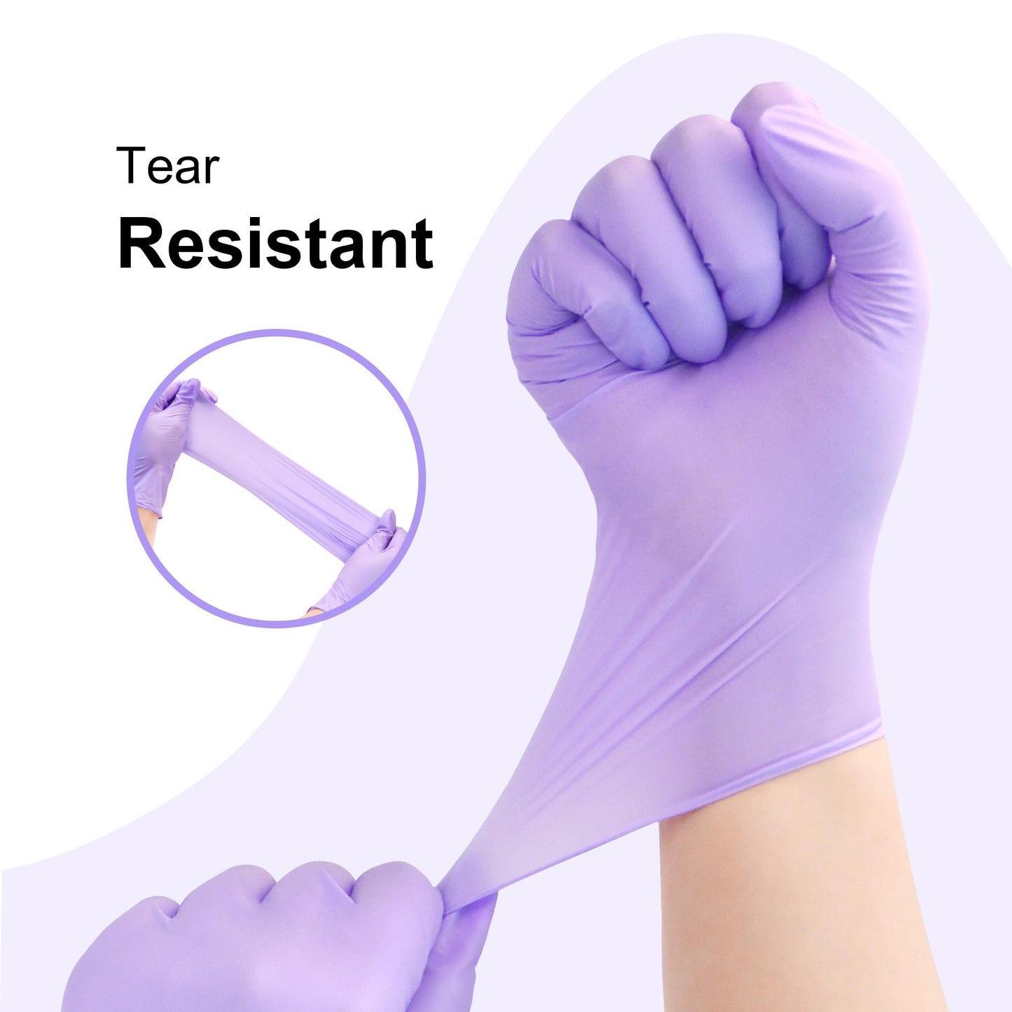 SwiftGrip Disposable Nitrile Exam Gloves, Meduim, 50ct Box, 3-mil, Lilac Gloves Disposable Latex Free, Powder Free Gloves for Cooking, Cleaning, Examination