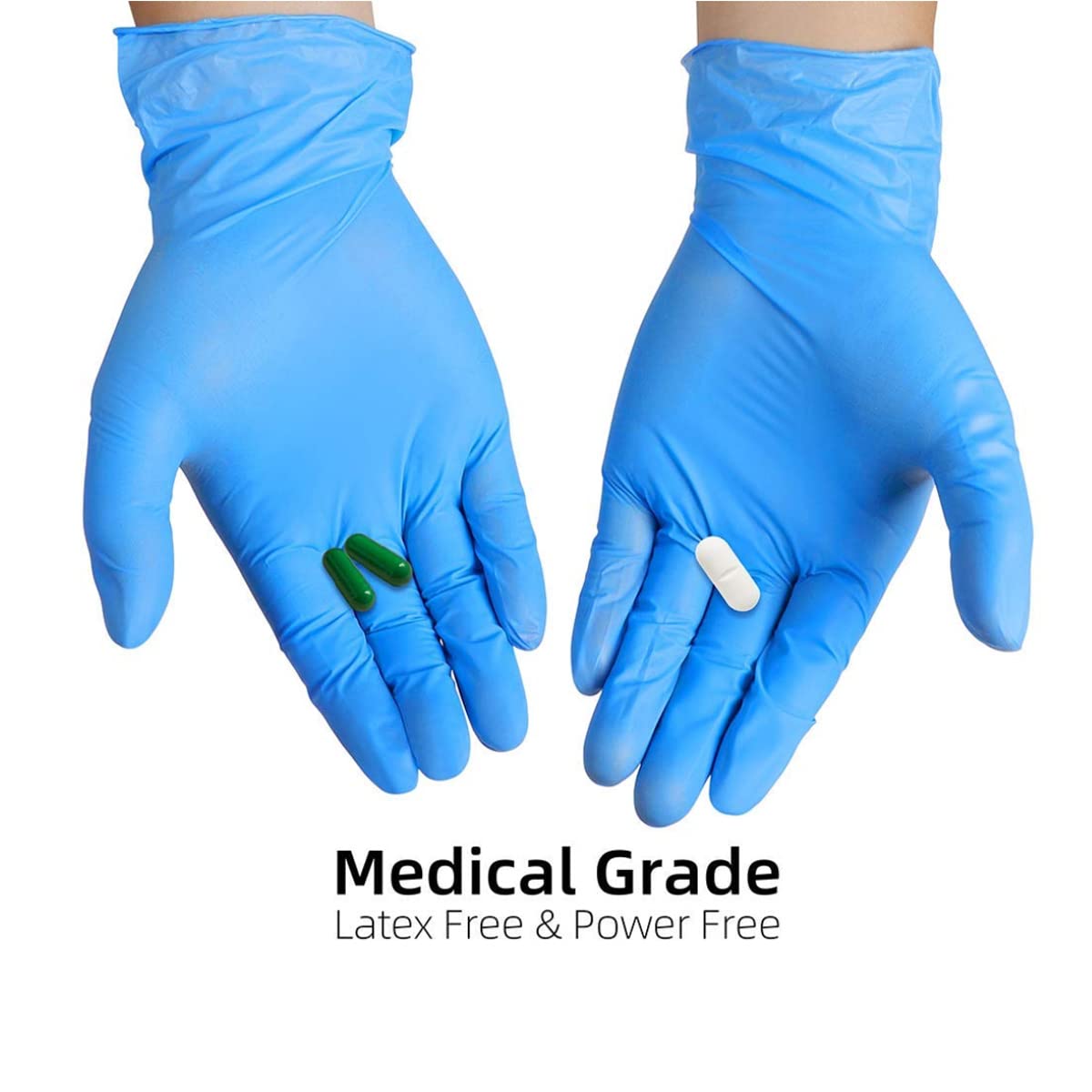 Basic Medical Synmax Vinyl Exam Gloves - Latex-Free & Powder-Free Disposable Glove - Large, BMPF-3003(1000 Pcs)