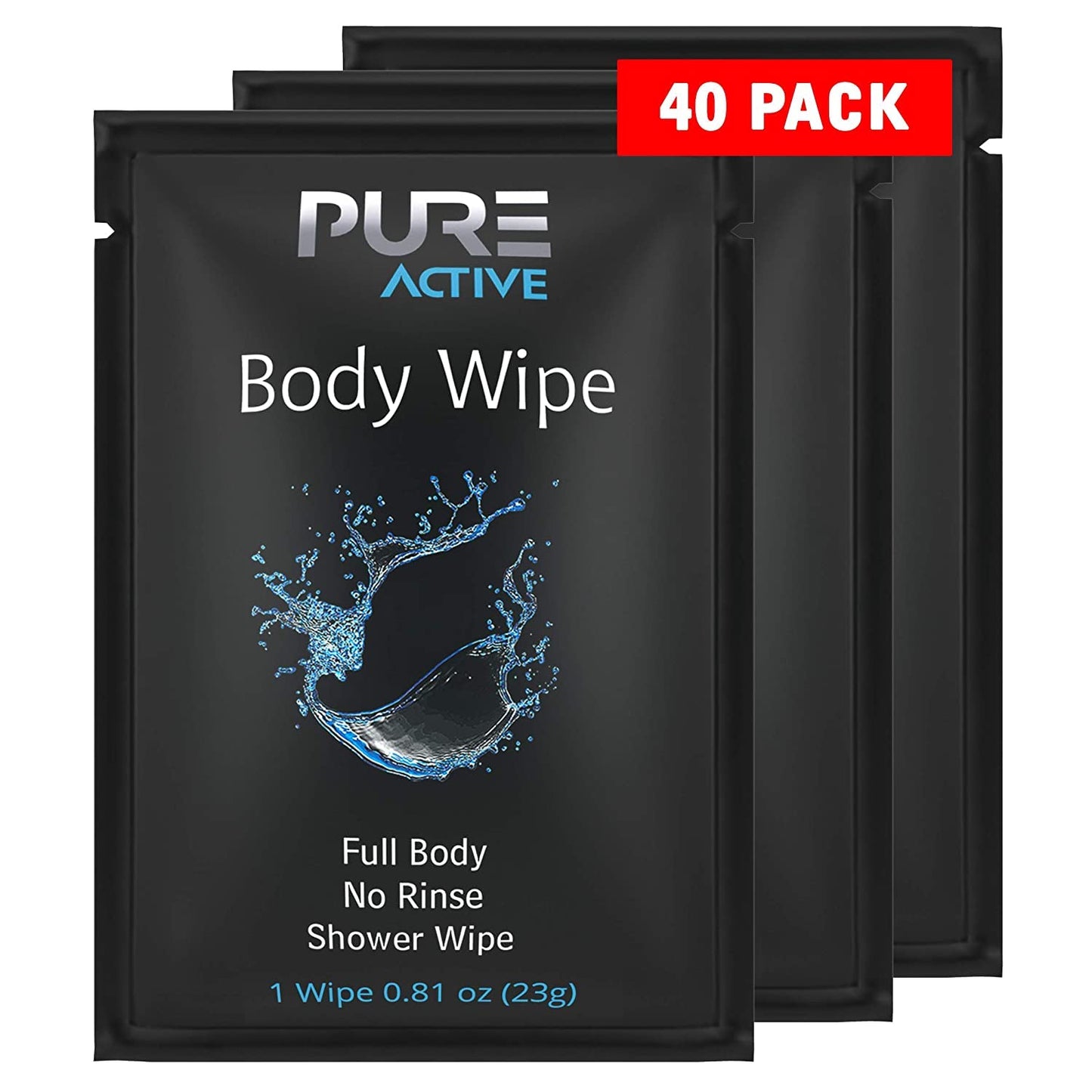 Shower Body Wipes, 40 Individually Wrapped Personal Hygiene Body Wipes for Women and Men, Keep Clean After Gym Travel Camping Outdoors Sports