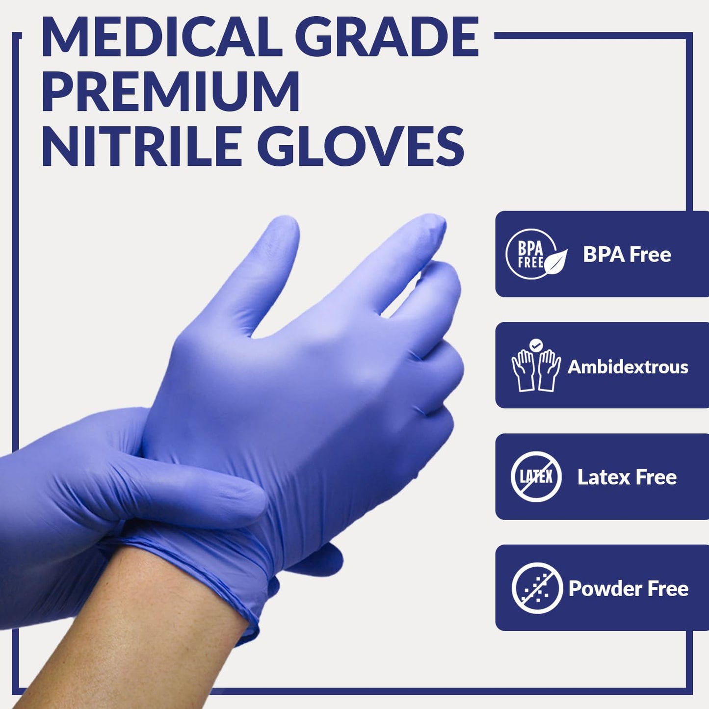 Klex Nitrile Exam Gloves - Medical Grade, Powder Free, Rubber Latex Free, Disposable Examination Grade Glove, Strong 3.5mil, Food Safe, Lavender S Small, 10 Box of 100, 1000 Count