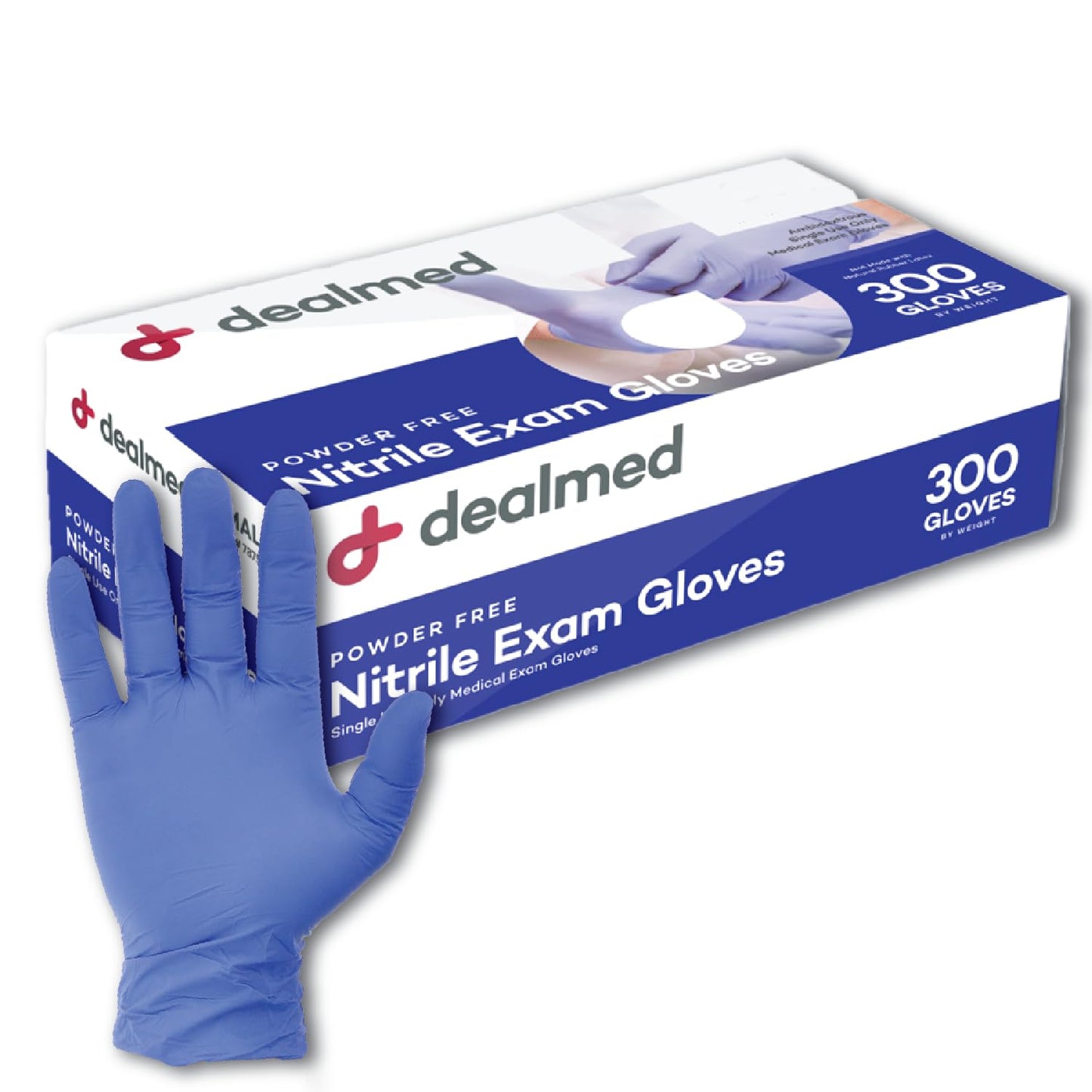 Dealmed Nitrile Medical Grade Exam Gloves, 3.0 mm, Latex Free, Disposable Gloves for Hospitals, Law Enforcement, First Response, Blue (X-Large, 250 ct.)