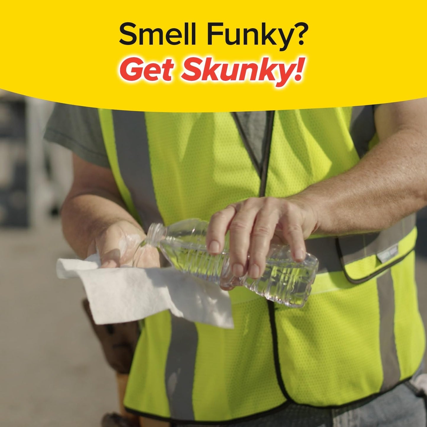 Skunky Disposable Rinse-Free Bathing Sponge Wipes, AS-SEEN-ON-TV, Cleans Without a Shower, Just Add Water, Lather, Scrub & Dry With No Sticky Residue, Gym, Elder Care, Kids & More