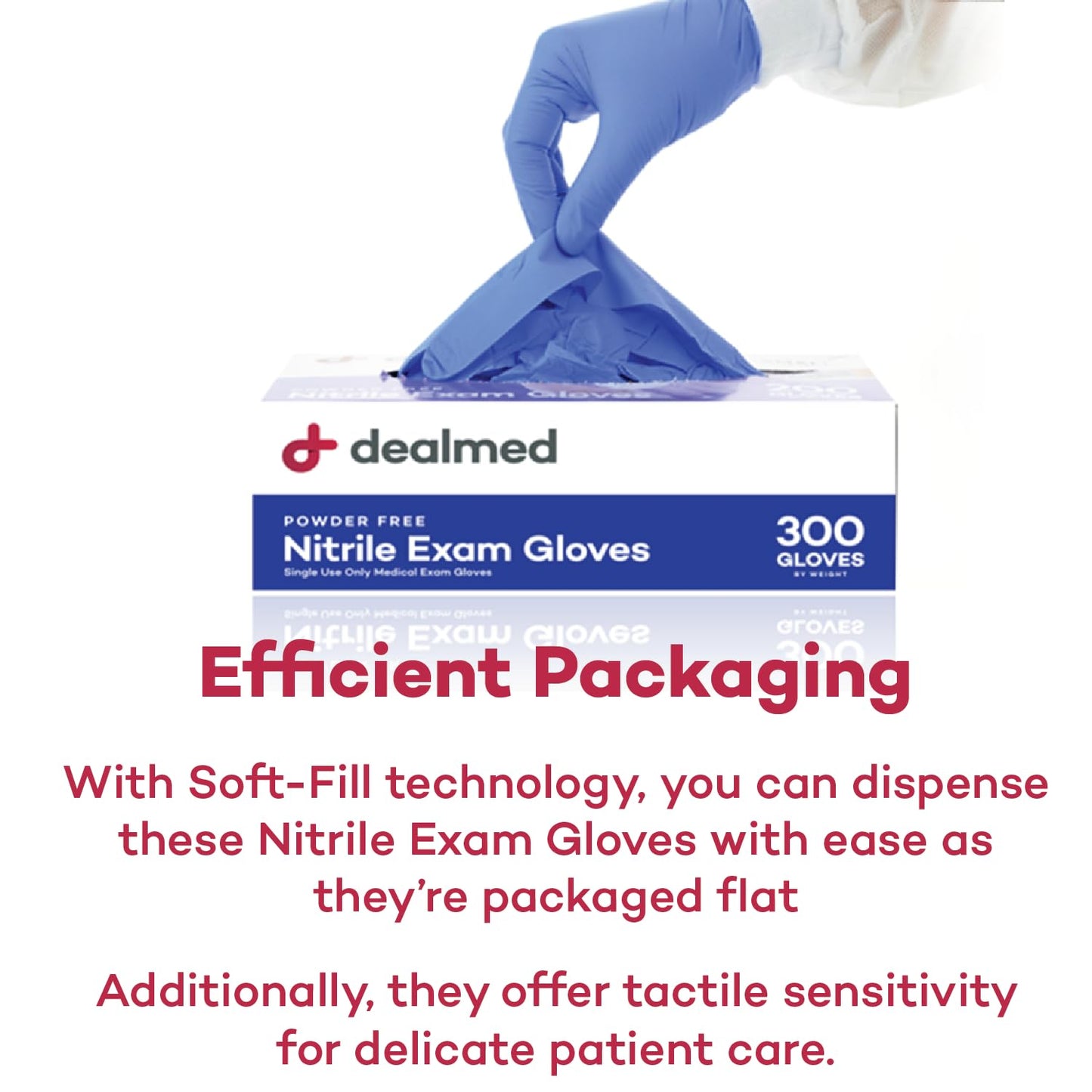 Dealmed Nitrile Medical Grade Exam Gloves, 3.0 mm, Latex Free, Disposable Gloves for Hospitals, Law Enforcement, First Response, Blue (X-Large, 250 ct.)