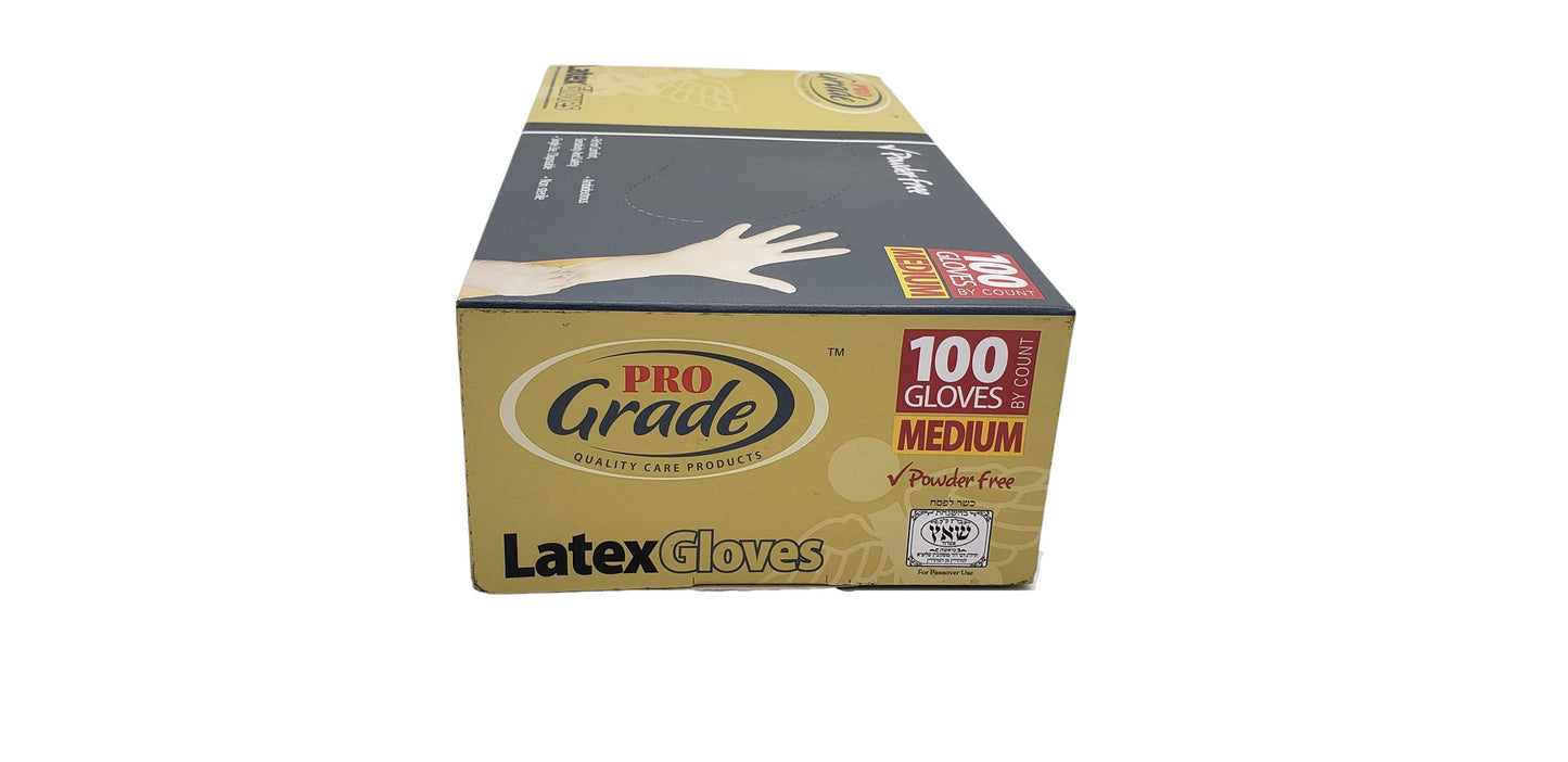 Pro Grade Latex Gloves Powder Free 100 Gloves MEDIUM