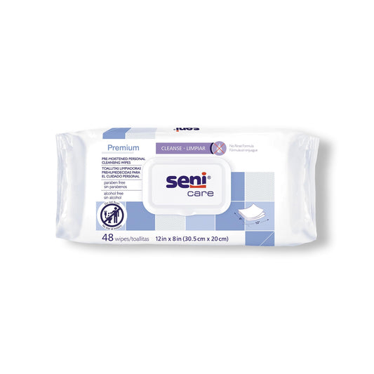 Seni Care Bath Wipe or Washcloth 8 x 12" S-WR48-C11, 2 Pack 96 Wipes