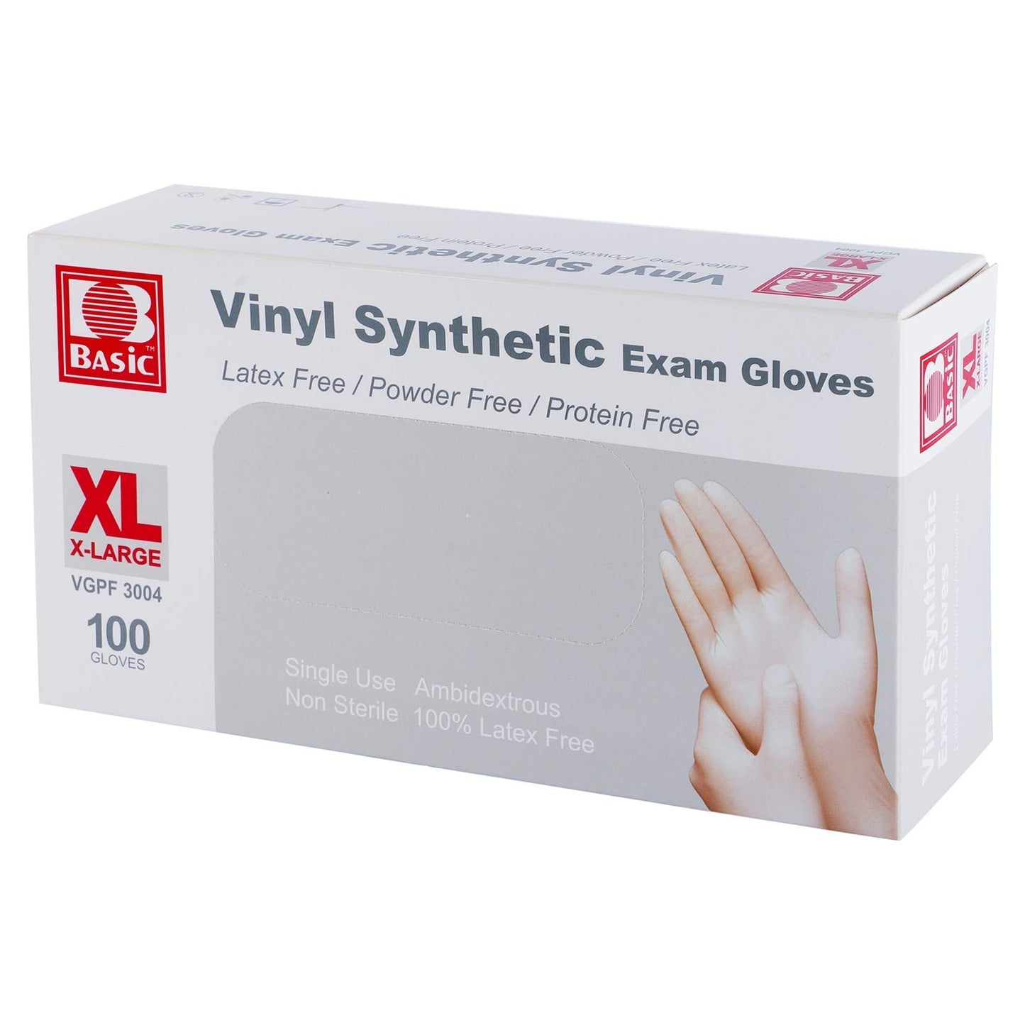 Oh! Trendy Disposable Medical Clear Vinyl Exam Gloves Industrial Gloves - Latex-Free & Powder-Free 100PCS - XLarge