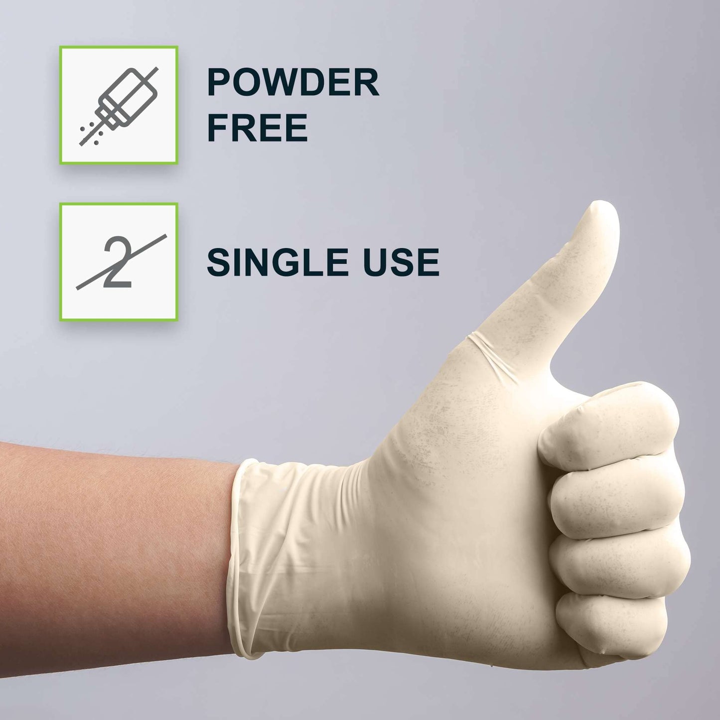 FifthPulse Medical Examination Latex Gloves Medium - 50 Count - Powder Free - Extra Thick 4.5 Mil - Natural Color - Non Sterile Disposable Gloves