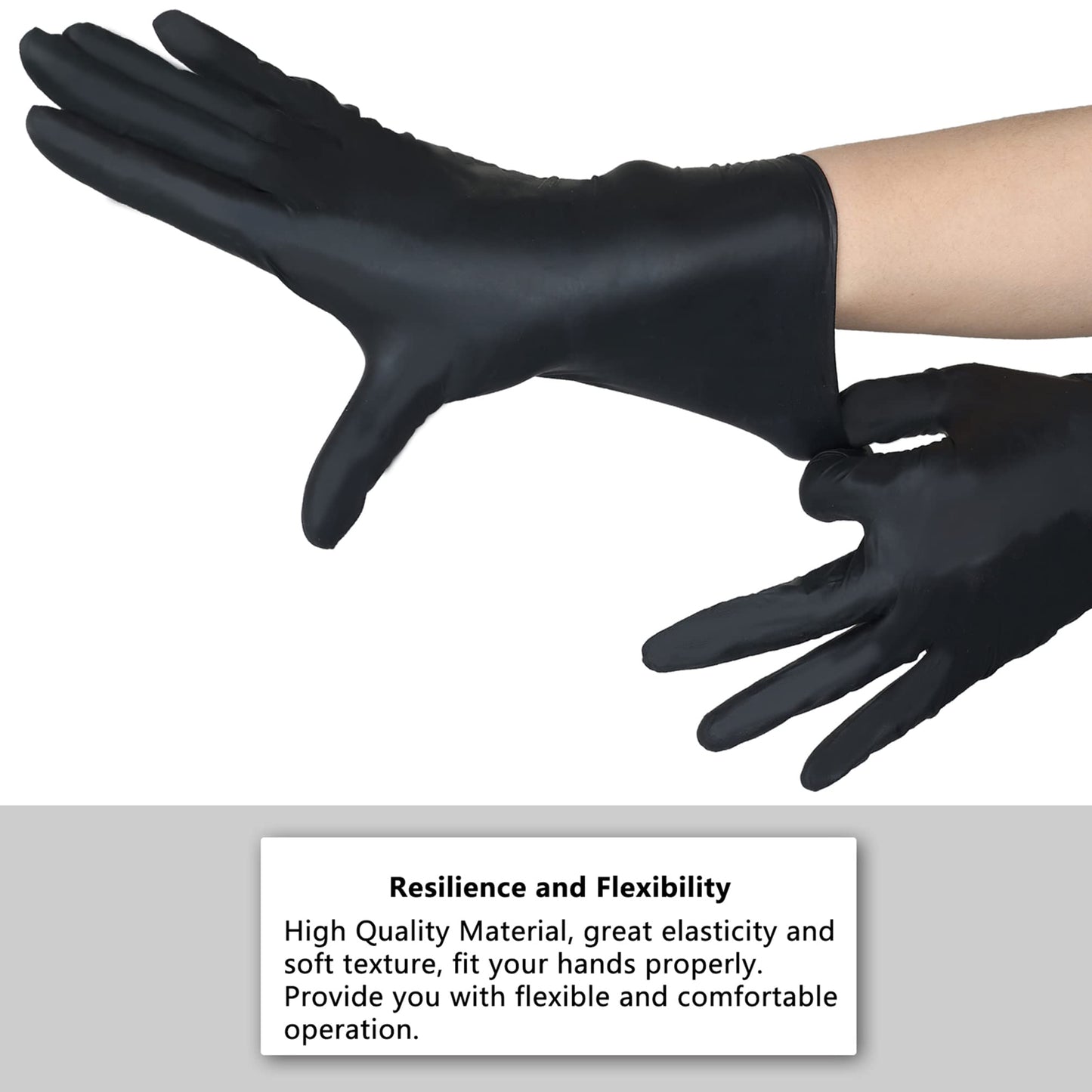 akgk Nitrile Gloves, 100 Pcs Disposable Black Nitrile Gloves 4 Mil Small, Cleaning Gloves for Cooking, Household & More, Powder-Free, Latex-Free