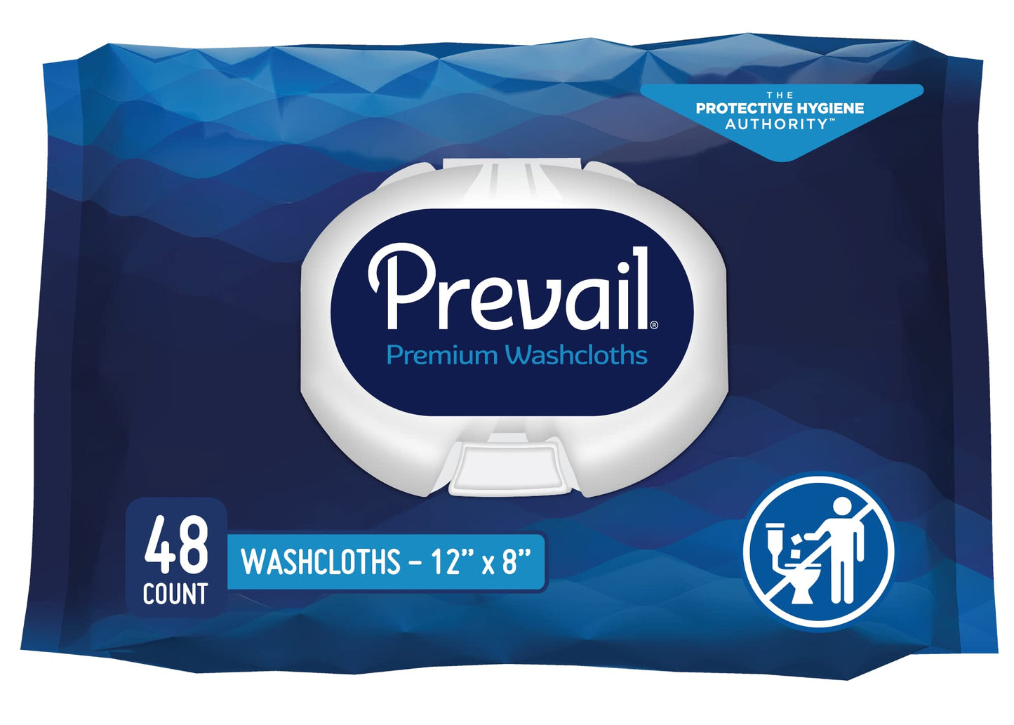 Prevail Soft Pack Adult Washcloths, Unisex Adult Incontinence Disposable Wipes for Men & Women, WW-715, 12"x 8", 48 Count