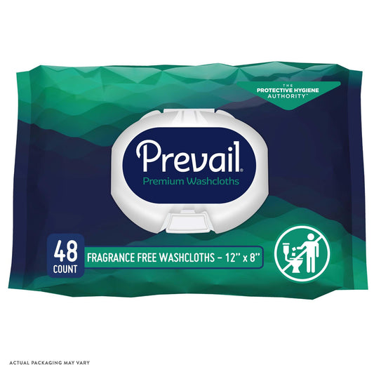 Prevail Fragrance Free Soft Pack Adult Washcloths - Unisex Adult Incontinence Wipes - Disposable Adult Wipes for Men & Women - 12"x 8", 576 Count (12 Packs of 48)