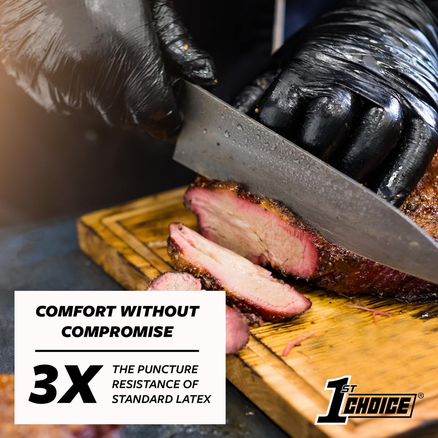 1st Choice Black Gloves Disposable Latex Free - Nitrile Gloves XL Black Nitrile Gloves for Cooking - 5 mil, Box of 100