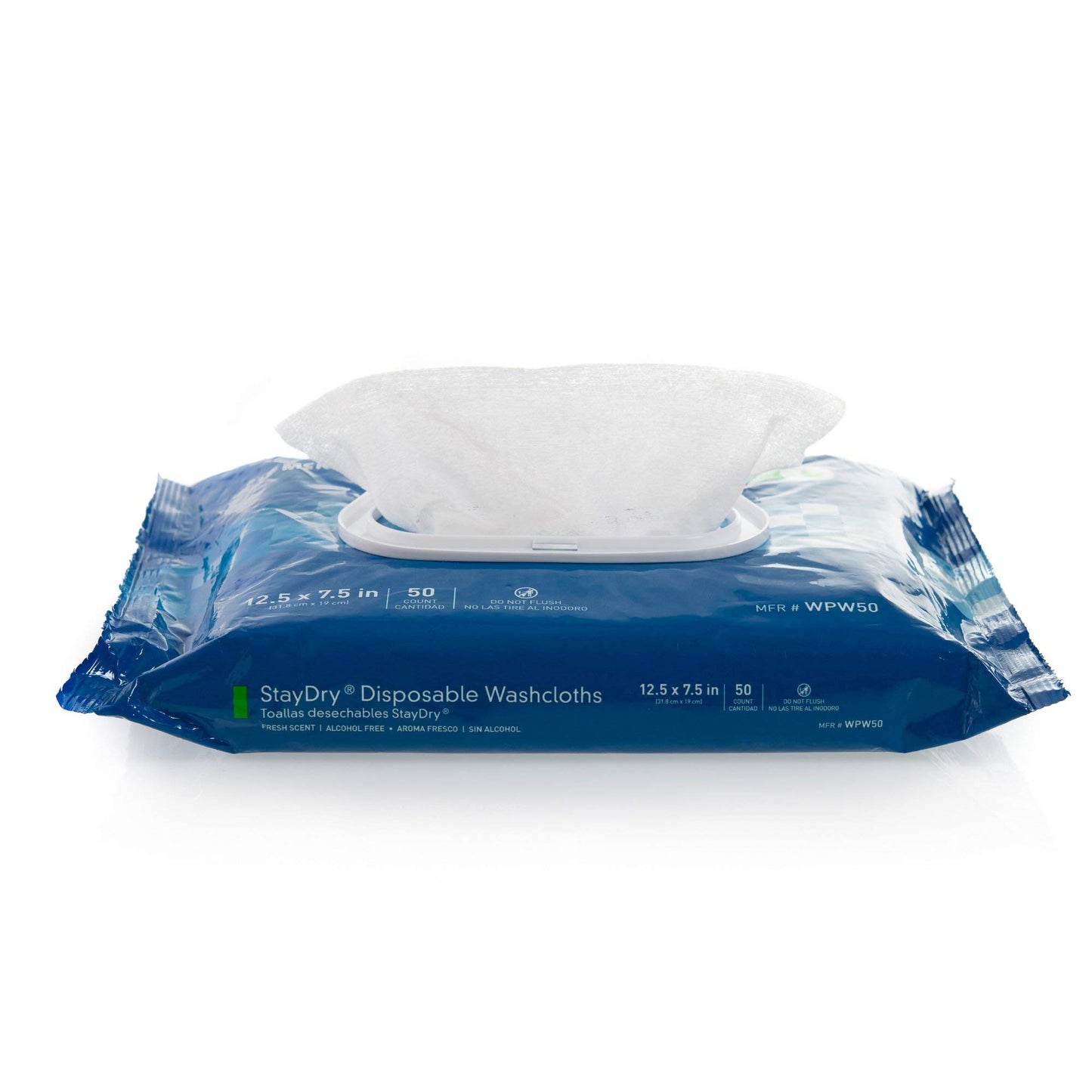 McKesson StayDry Disposable Wipe 6 Pack, 300 Washcloths - Large Adult Body and Incontinence Washcloths with Aloe and Vitamin E, Alcohol-Free, 50 Wipes Per Pack